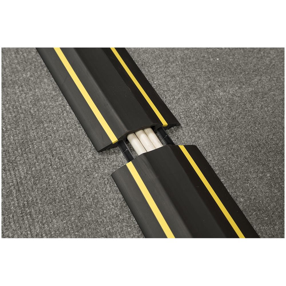 Piano Cable Protector Fc83h Impiego Medio Linkable Copricavo Floor Cavi Protect Prevenire Un Viaggio Pericoli - 18 Metri (l) - Cavo Cavit 30mm (w) X 10mm (h) - Black Yellow - Foto 4