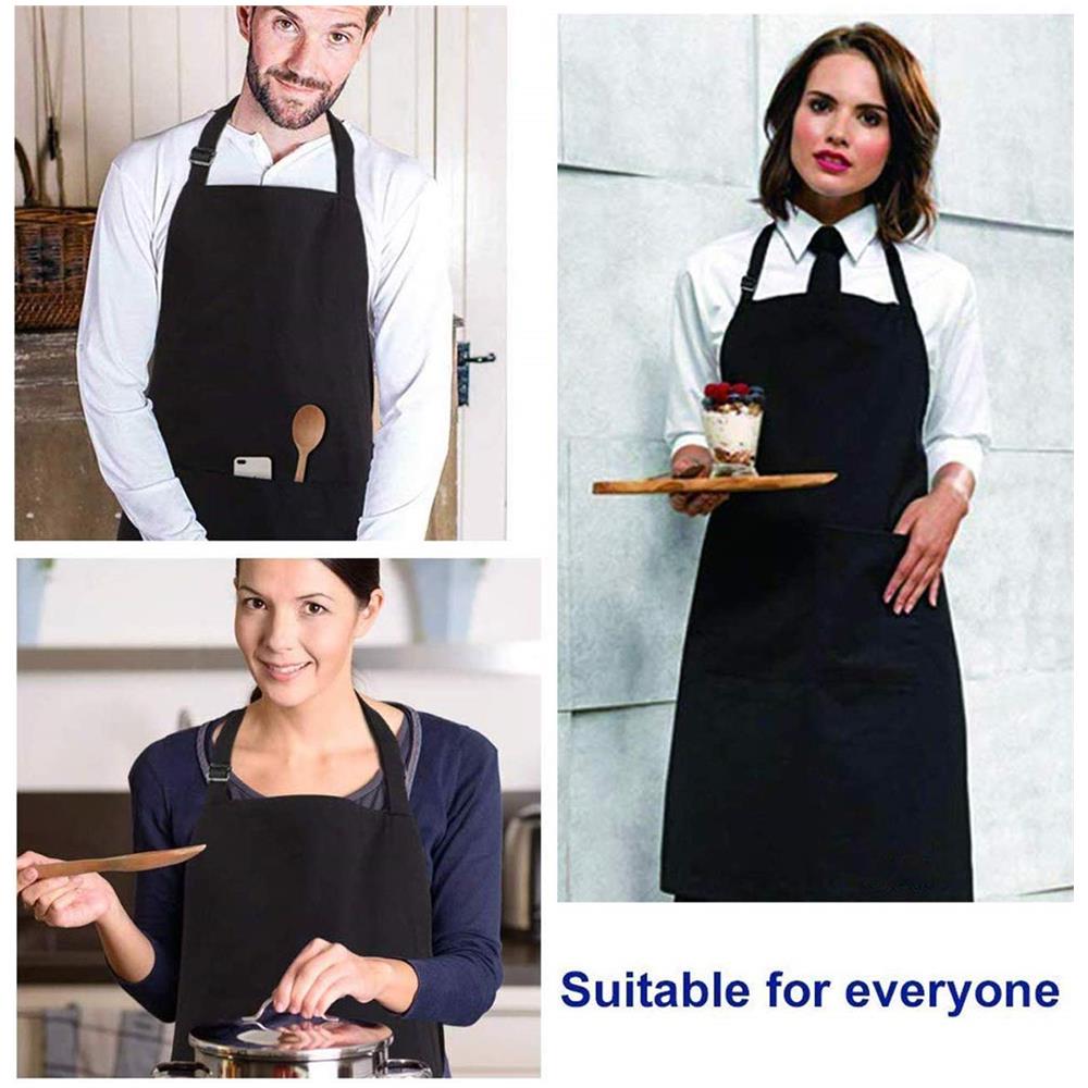 2 Confezioni Grembiule Da Cucina Impermeabile Regolabile Chef Grembiule Con Tasche Per La Casa Ristorante Artigianato Giardino Barbecue Scuola Coffee House Grembiule Per Donne Degli Uomini (rosa)  - Foto 4