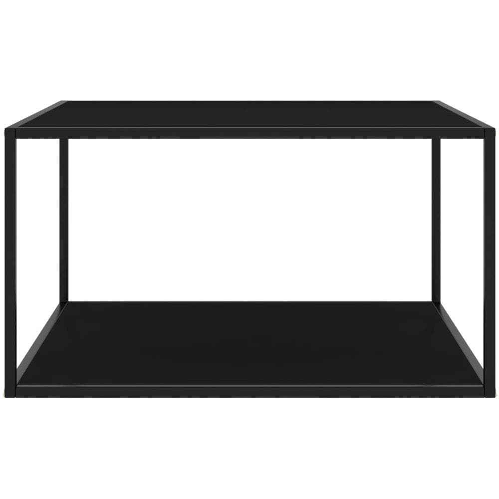 Tavolino Da T Nero Con Vetro Nero 90x90x50 Cm - Foto 2
