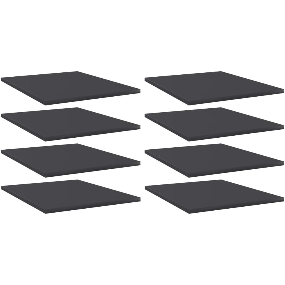 Ripiani per Libreria 8pz Grigi 40x50x1,5cm in Legno Multistrato - Foto 1