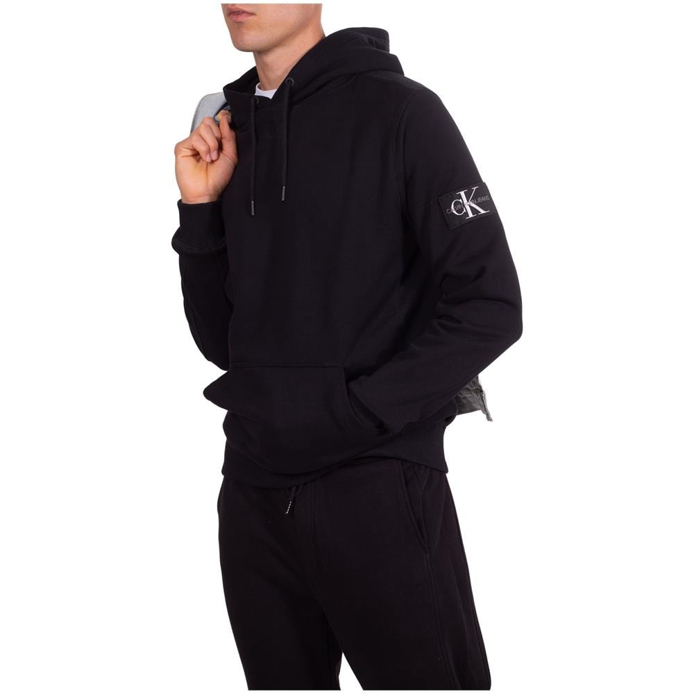 Felpa Uomo Con Cappuccio E Badge Logo - Foto 1