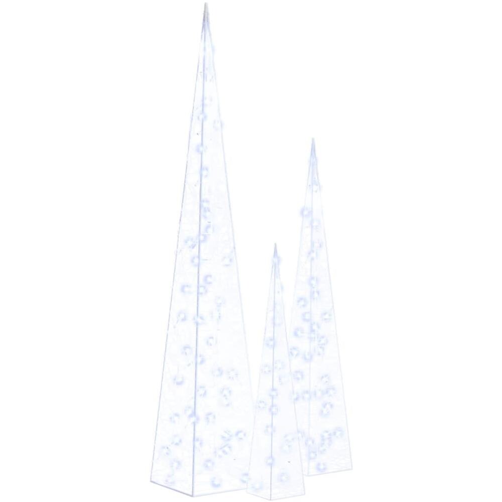Set Di Coni Di Luce A Led Decorativi Acrilici Blu 60/90/120 Cm - Foto 1