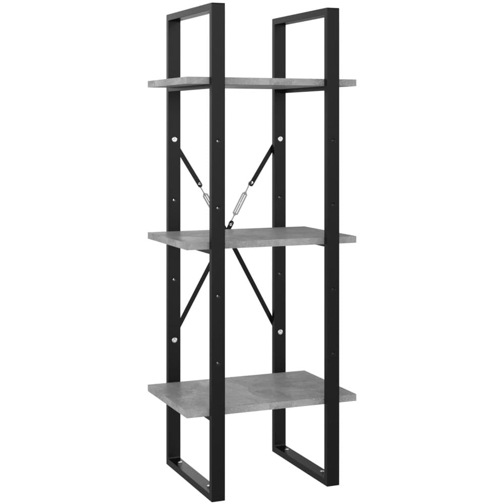Libreria 3 Ripiani Grigio Cemento 40x30x105cm Legno Multistrato - Foto 1