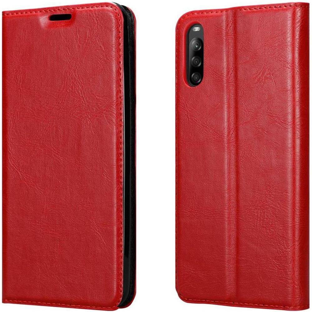 Custodia Compatibile Con Sony Xperia L4 In Rosso Mela - Coperchio Protettiva Con Chiusura Magnetica, Funzione Stand E Tasca Per Le Carte - Foto 8