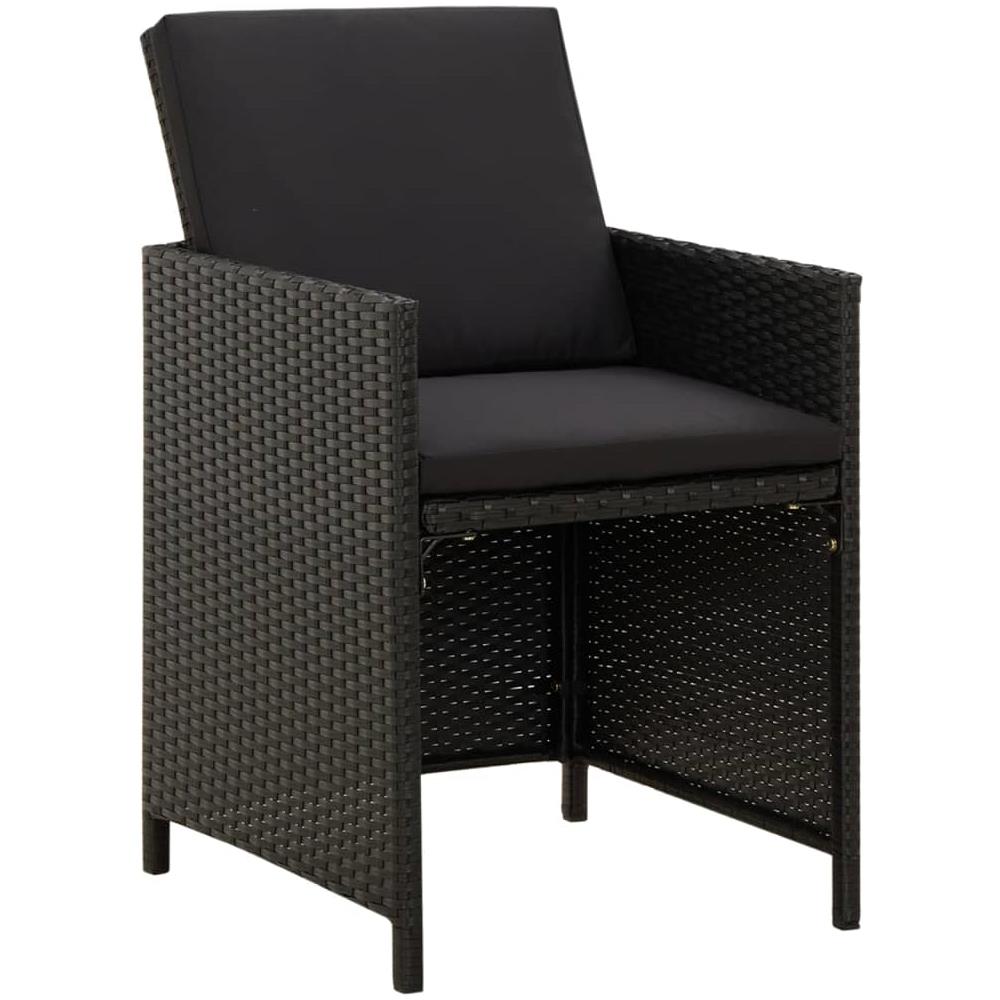 Sedie Da Giardino Con Cuscini 4 Pz In Polyrattan Nere - Foto 2