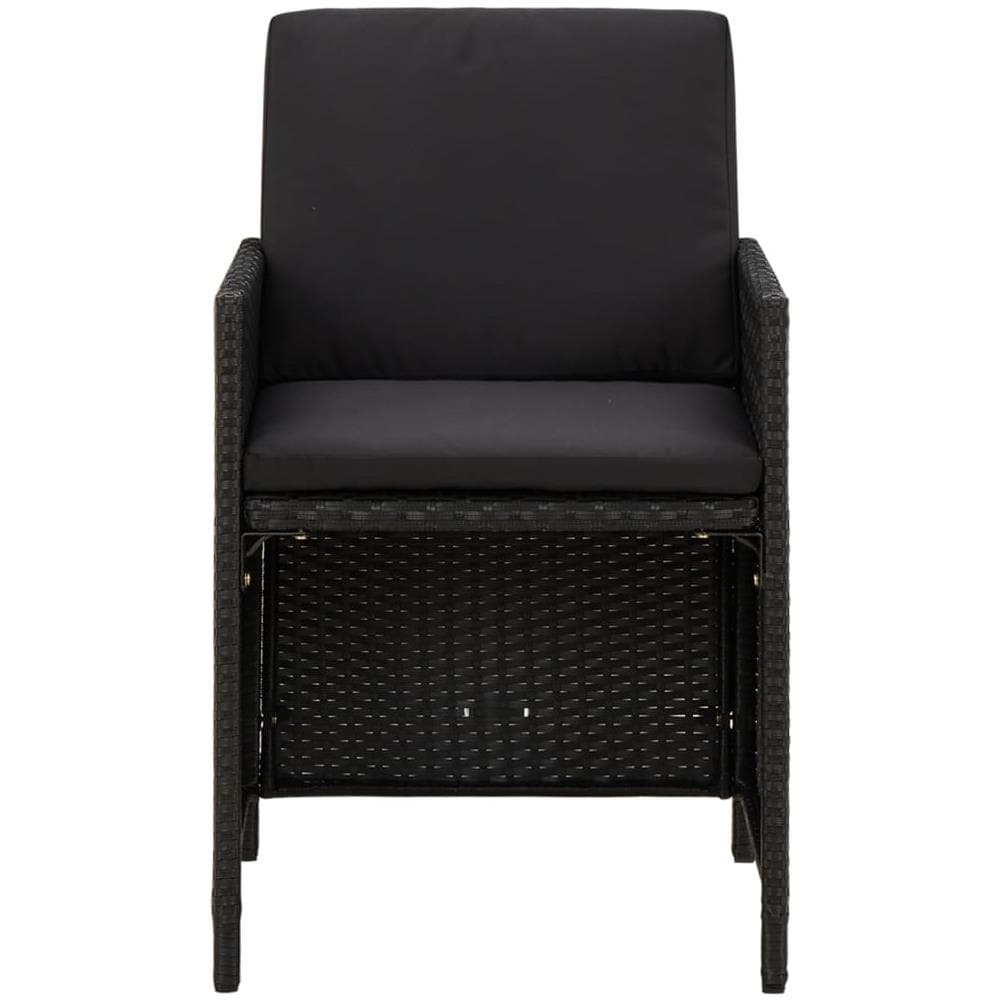 Sedie Da Giardino Con Cuscini 4 Pz In Polyrattan Nere - Foto 3