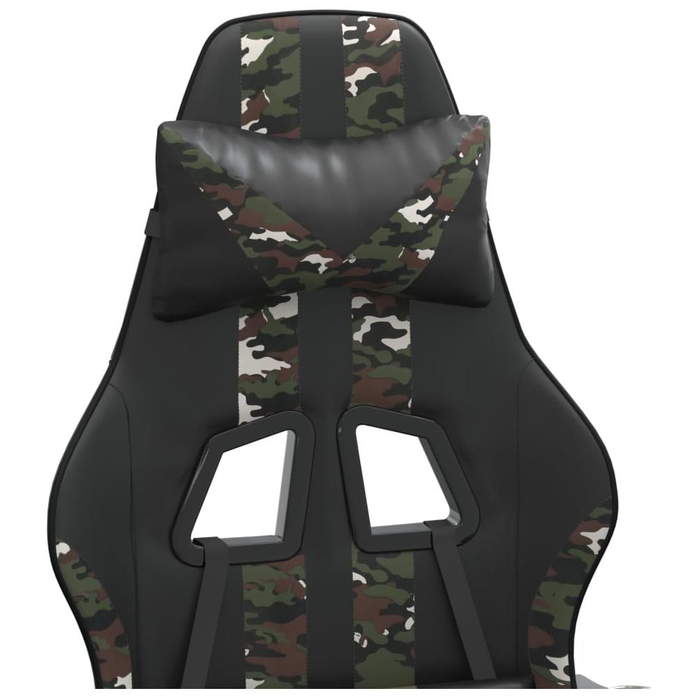Sedia Da Gaming Con Poggiapiedi Nero E Mimetico In Similpelle - Foto 2