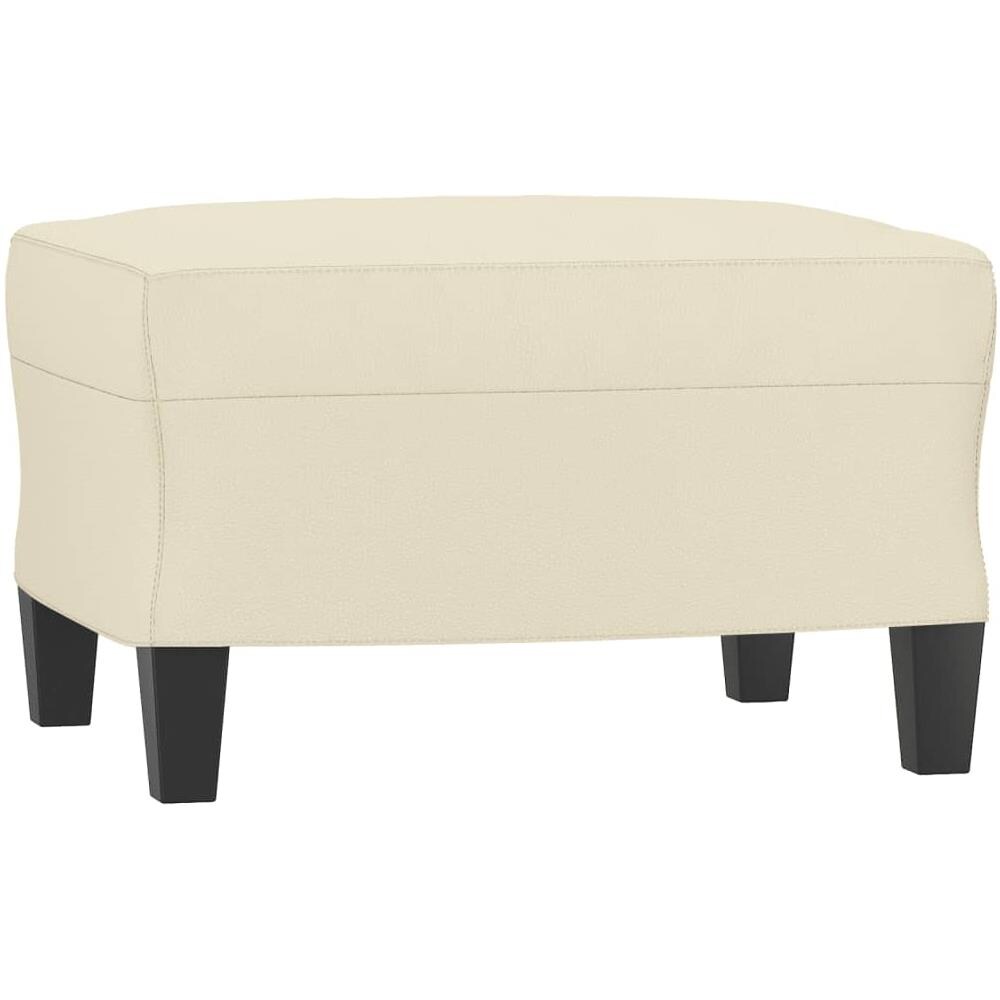 Poggiapiedi Crema 60x50x41 Cm In Similpelle - Foto 2