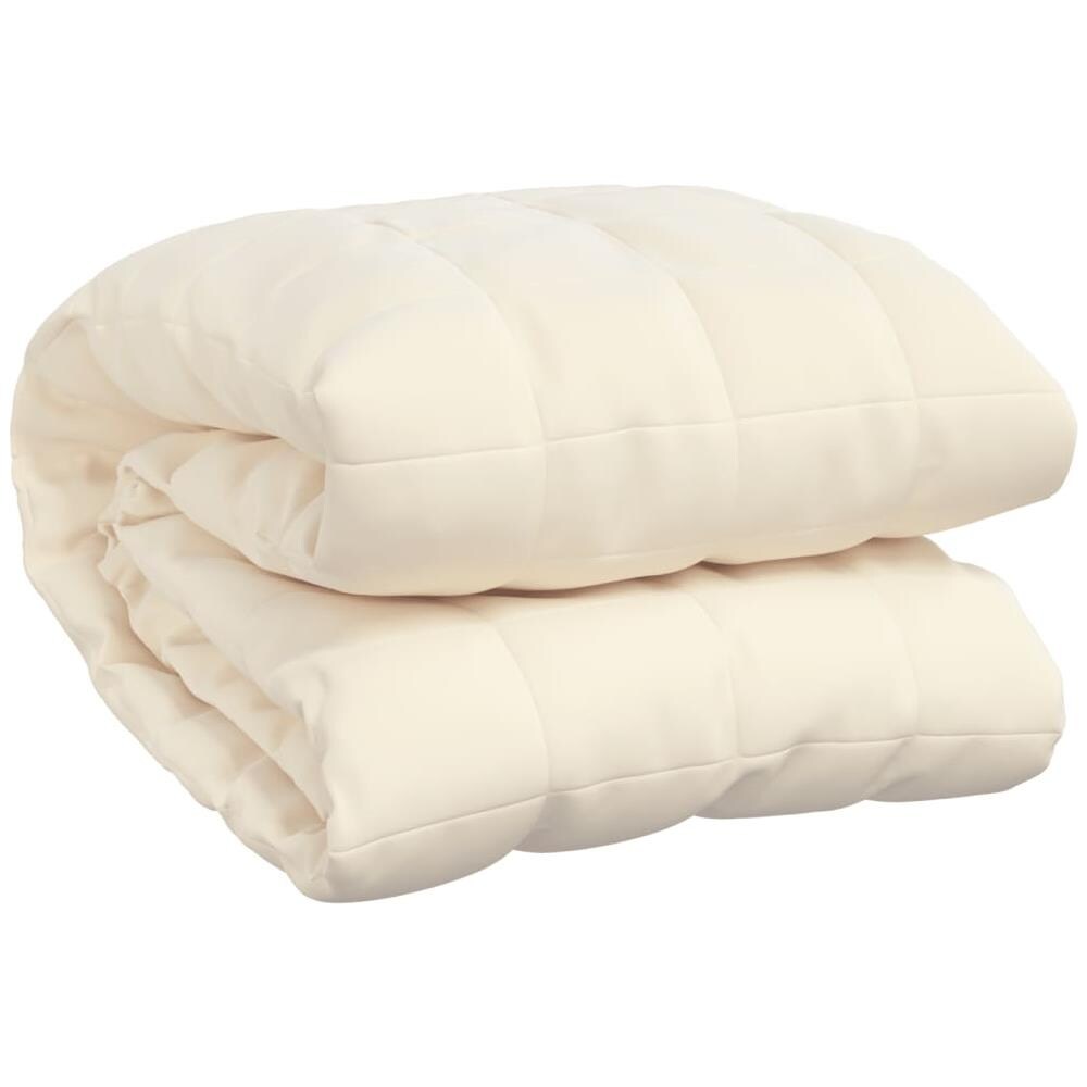 Coperta Ponderata Crema Chiaro 137x200 Cm 10 Kg Tessuto - Foto 3