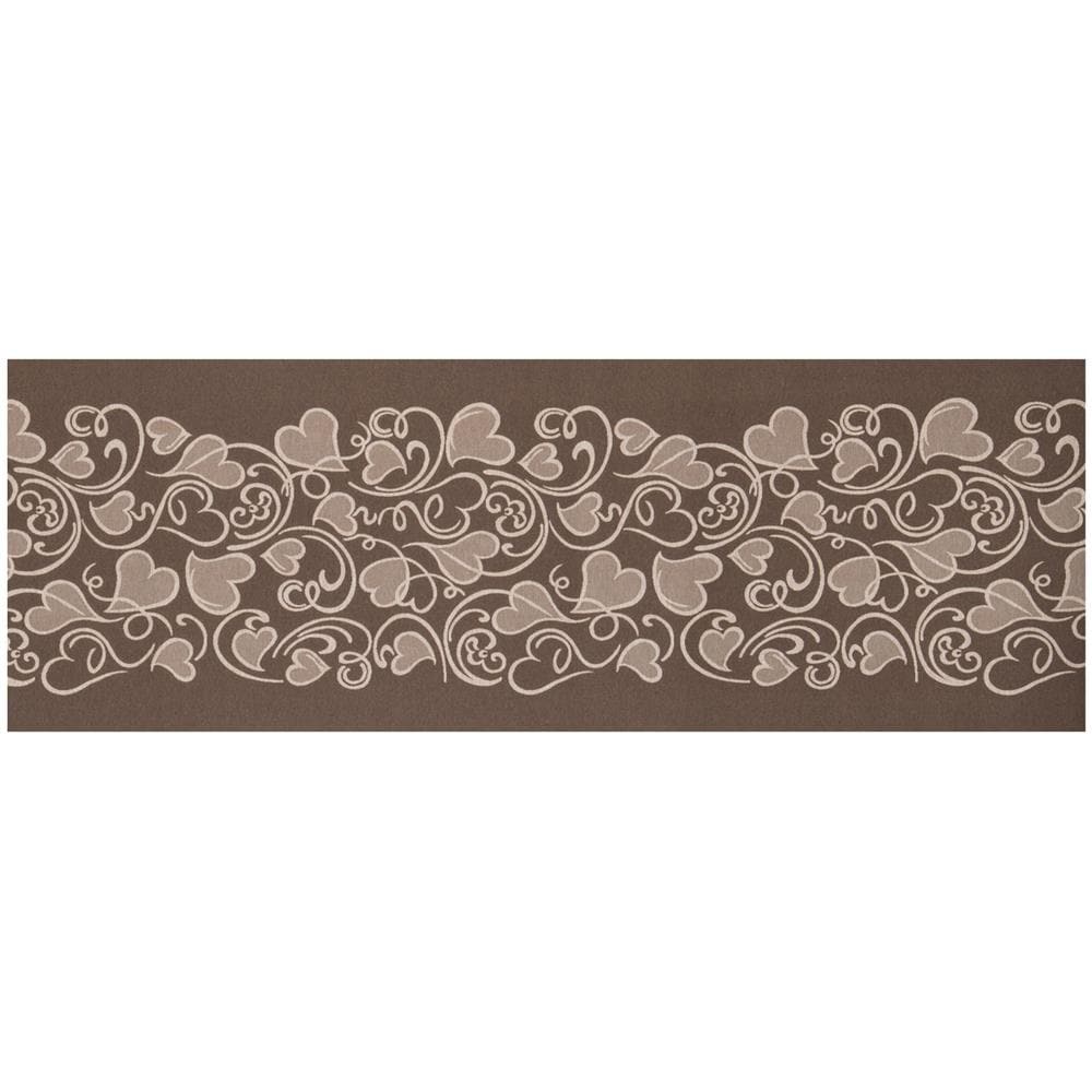 Tappeto Passatoia Tessuto Jacquard Linea Emozioni Disegno Amour Fango 57x140 Fango - Foto 1