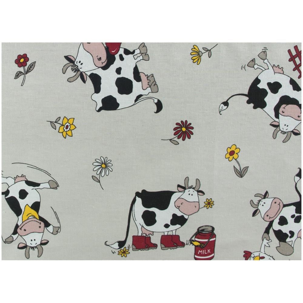Tovaglia Per Salotto Cucina Tavolo 100% Cotone Made In Italy Mucca Rp 90x90 Mucca - Foto 5