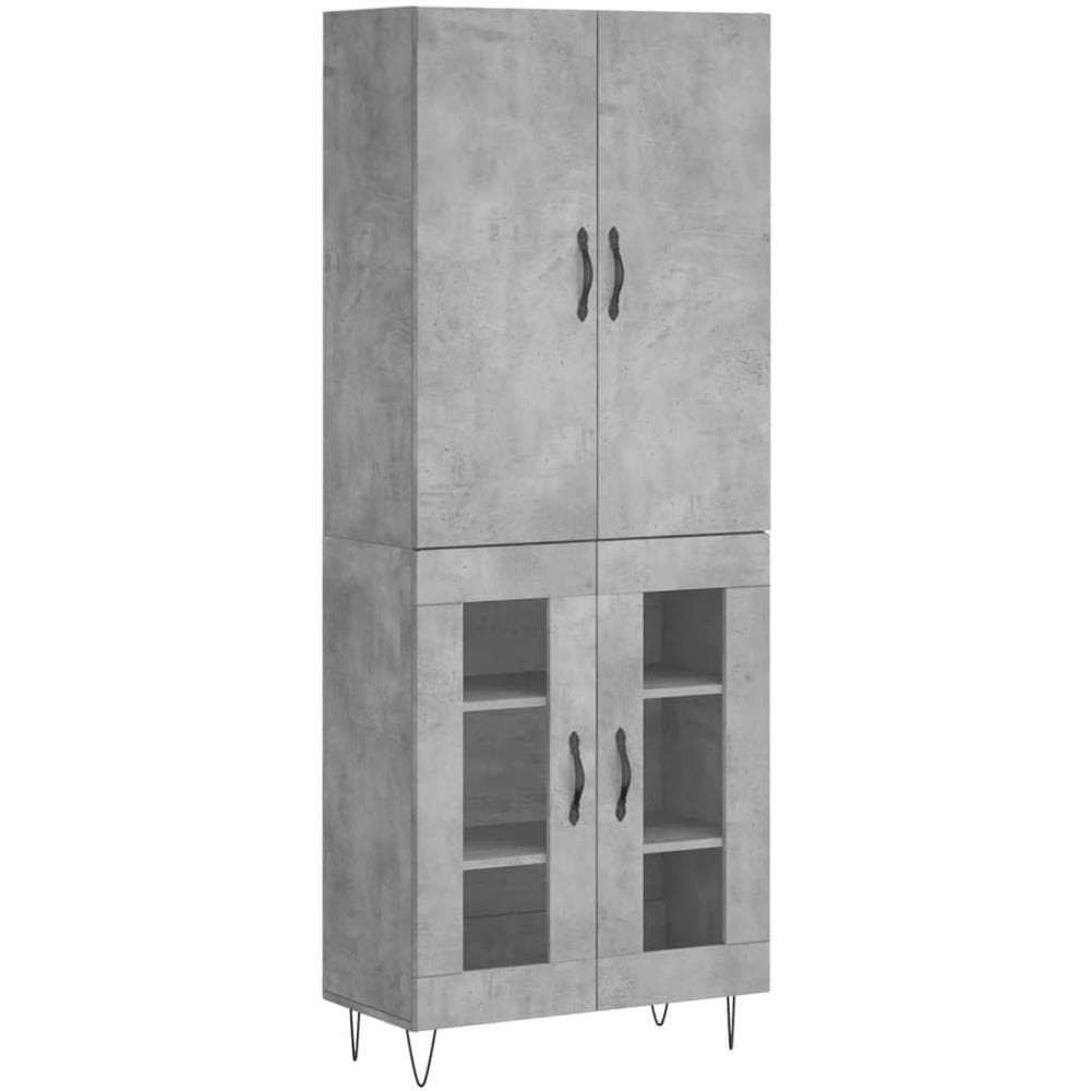 Credenza Grigio Cemento 69,5x34x180 Cm In Legno Multistrato - Foto 2