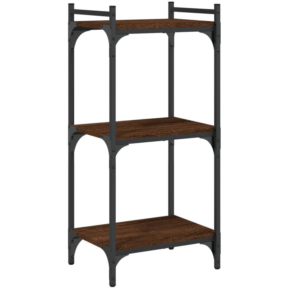 Libreria 3 Ripiani Rovere Marrone 40x30x86 Cm Legno Multistrato - Foto 2