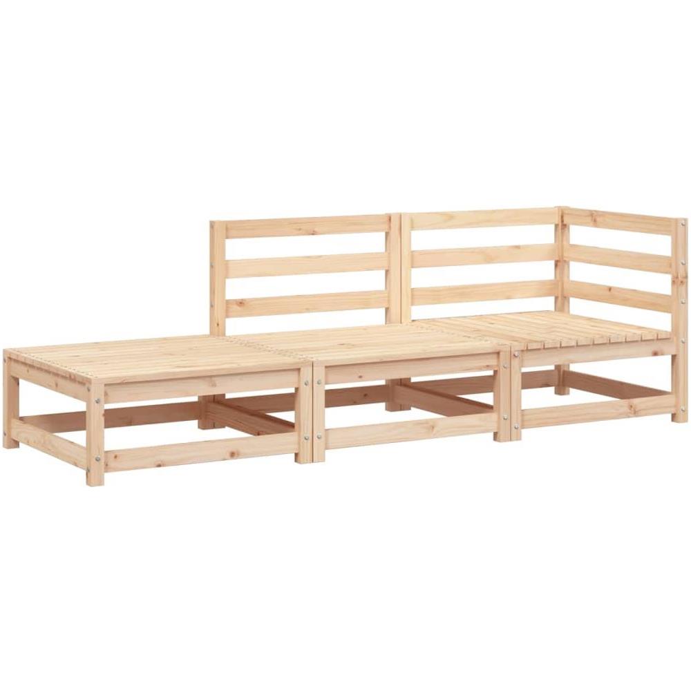 Divano da Giardino con Poggiapiedi 2 Posti Legno Massello Pino - Foto 1