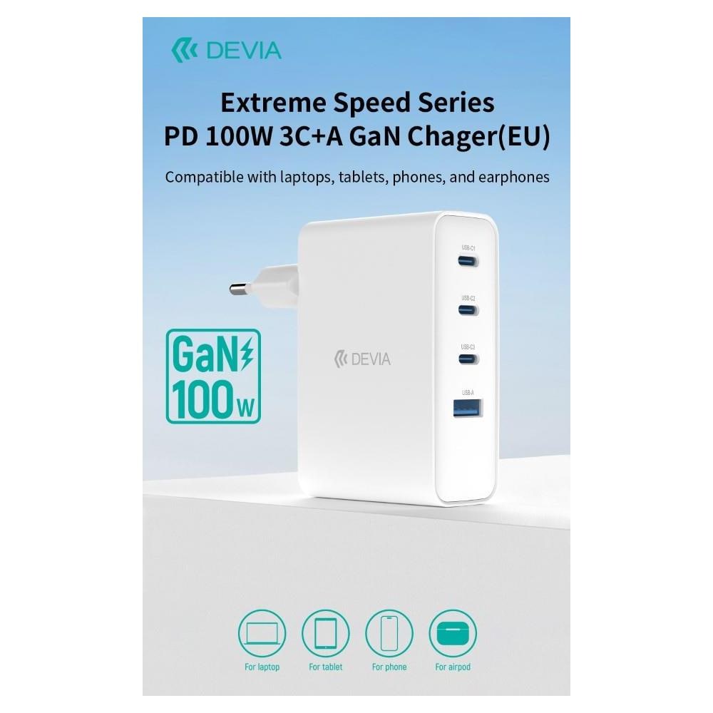 Carica batterie PD da 100 Watt GaN 3 uscite Tipo-C e una Usb A - Foto 1