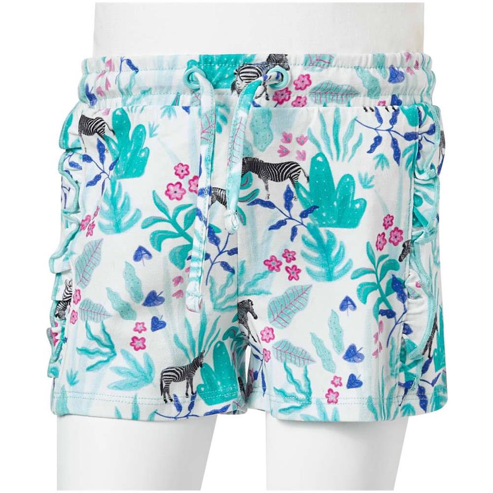 Pantaloncini per Bambini con Coulisse Ecru e Menta Scuro 140 - Foto 8