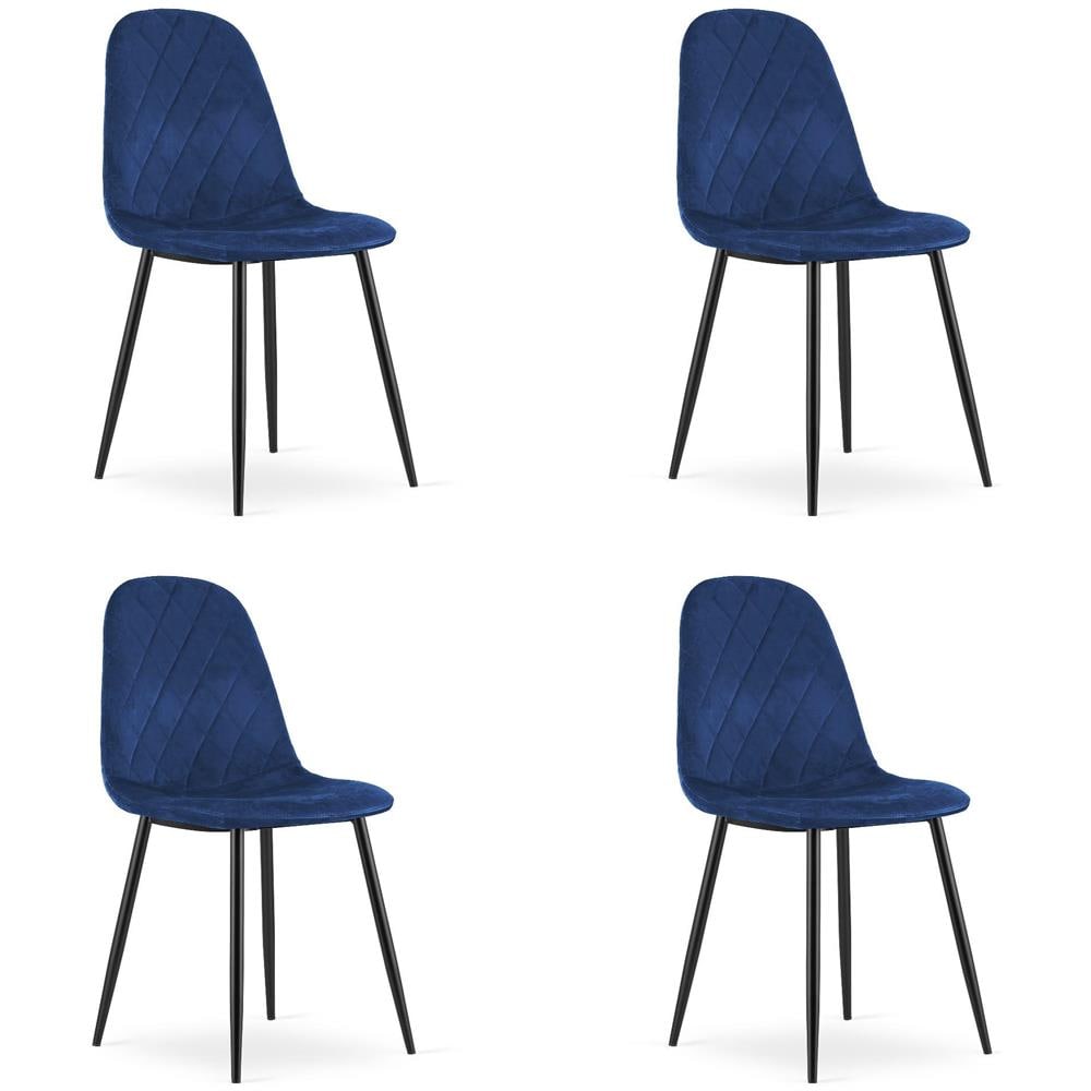 DAPI CHAIR Navy Blue Velvet Design moderno x4 - Foto 1