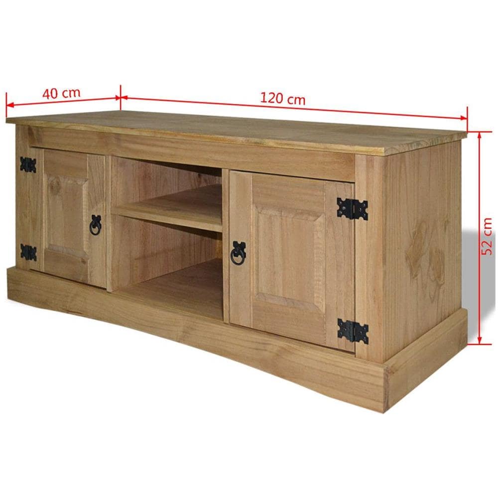 vidaXL Legno Massello di Paulonia Mobile Porta TV con Ante Scomparti Aperti e Recessi Armadietto Multimediale Credenza 120x30x40 cm in MDF Bianco