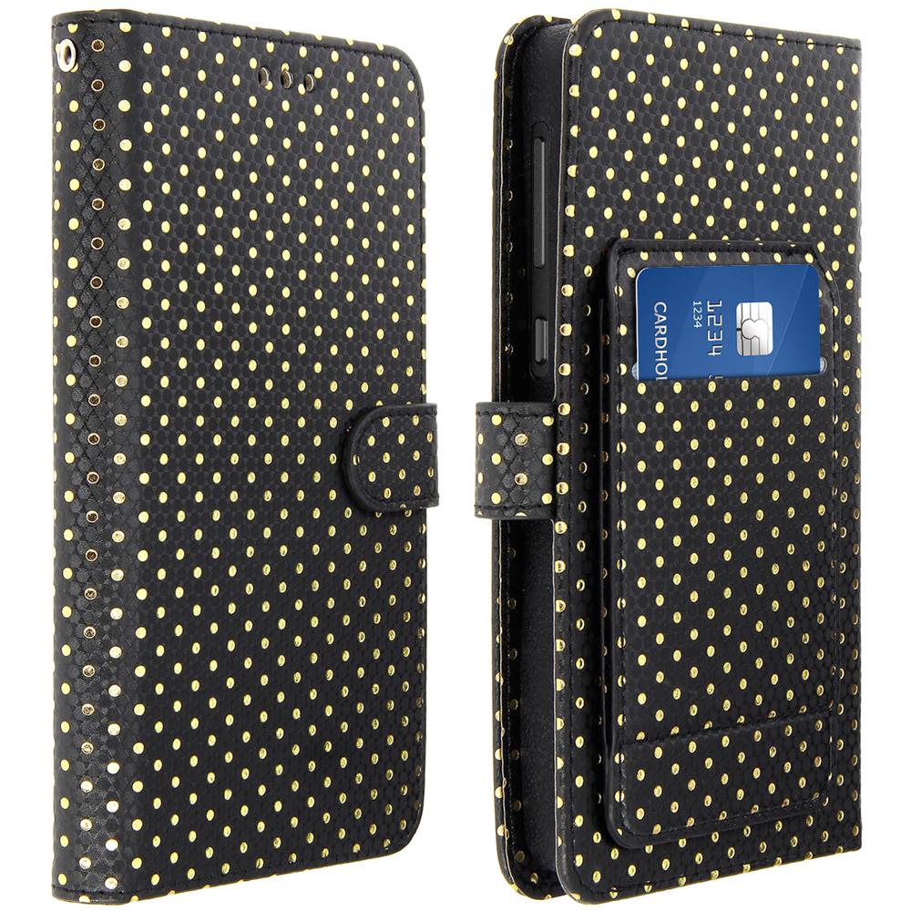 Custodia Smartphone Universale Portafoglio Nera Xxl Supporto + Specchio - Foto 1