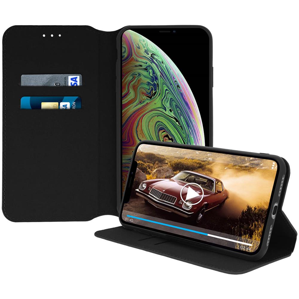 Custodia Iphone Xs Max Custodia A Libro Porta-carte Funzione Supporto - Nero - Foto 2