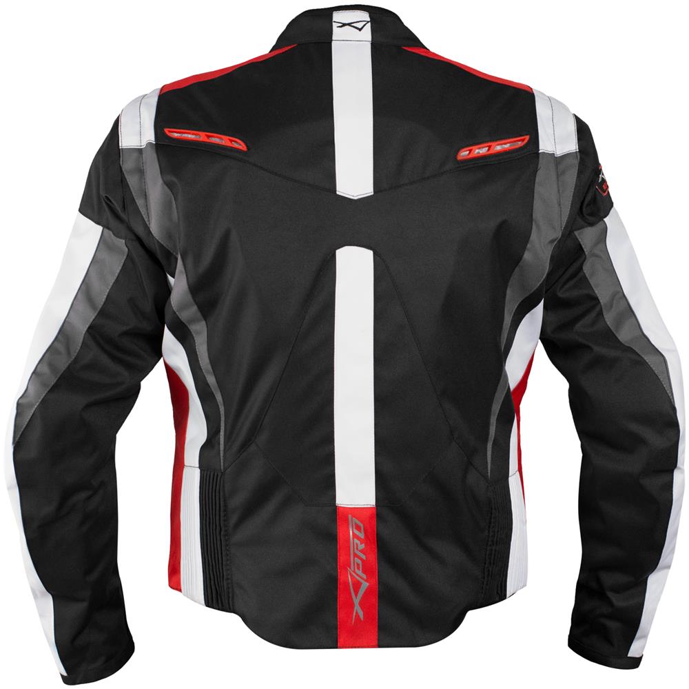 Giacca Tessuto Moto Protezioni Ce Manica Staccabile Gilet Termico Rosso L - Foto 2