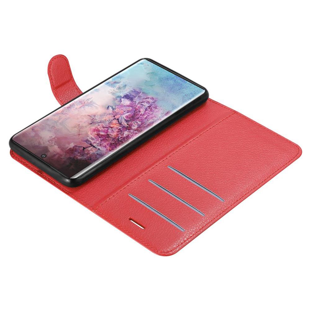 Custodia Compatibile Con Samsung Galaxy Note 10 Plus In Rosso Carminio - Coperchio Protettiva Con Chiusura Magnetica, Funzione Stand E Tasca Per Le Carte - Foto 8