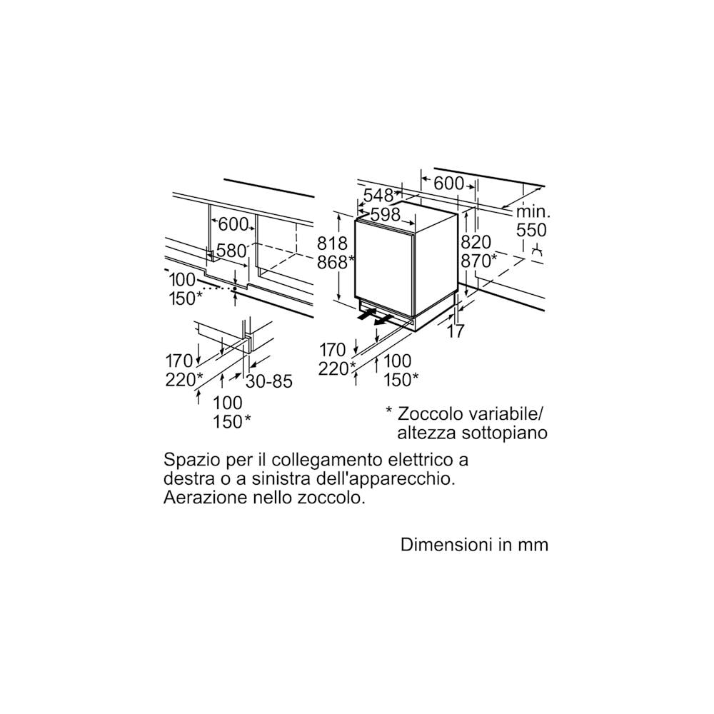 Frigorifero Monoporta da Incasso KUL15AFF0 Serie 6 Classe F Capacità Netta 123 Litri - Foto 6