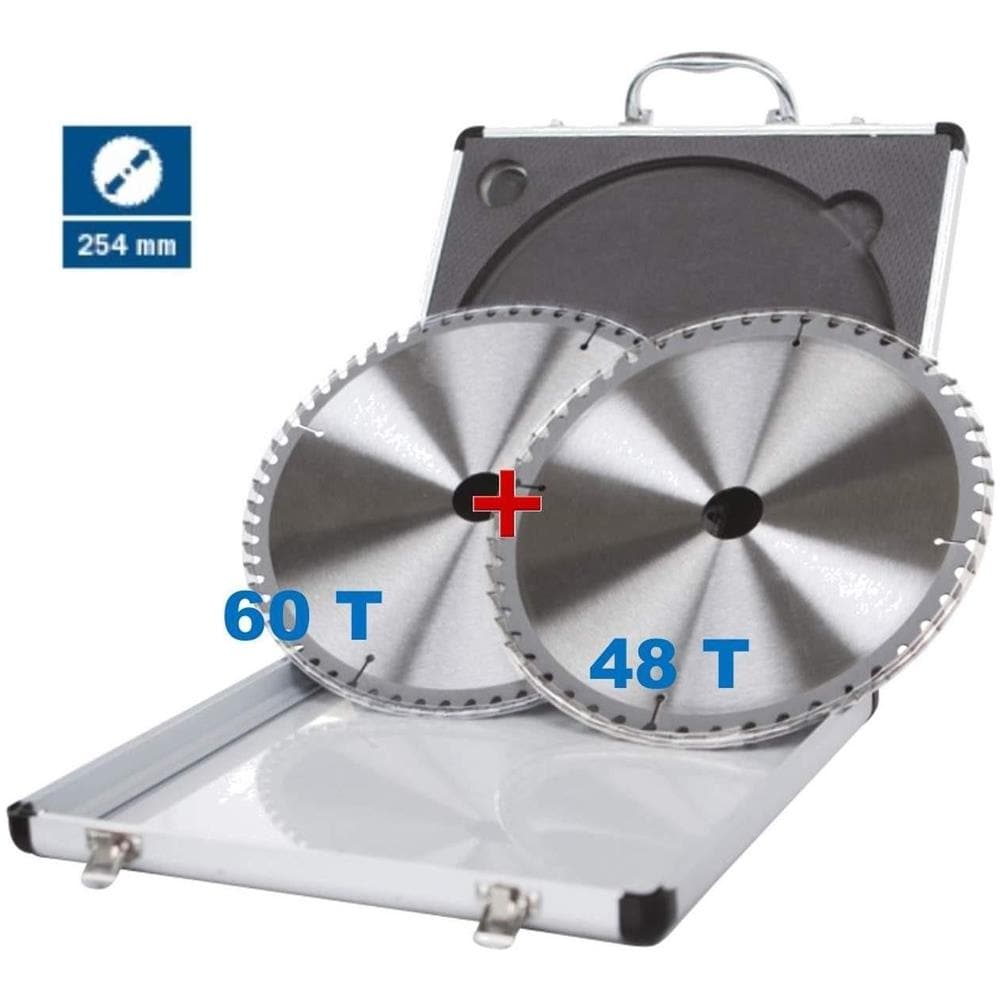 Kit 2 Lame Sega Circolare 254mm X Troncatrici Legno Pvc Alluminio - Foto 2