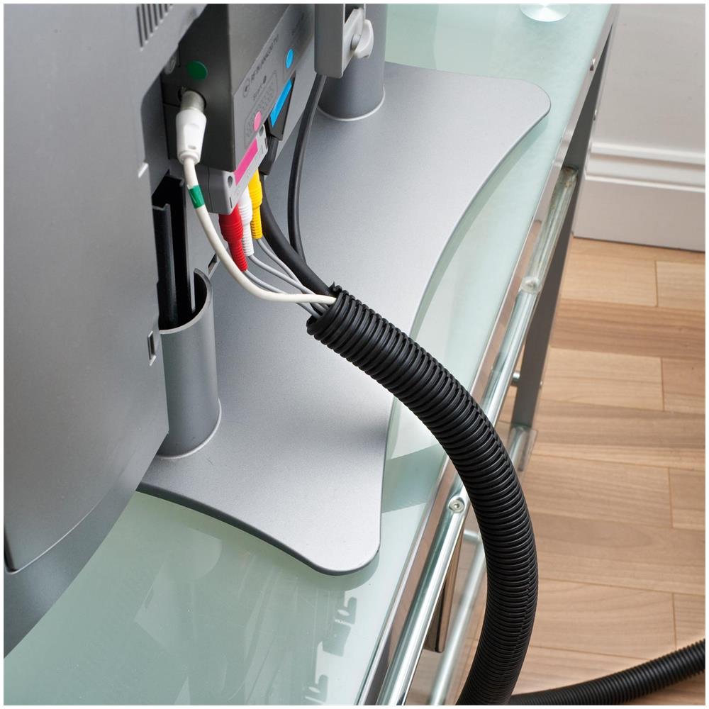 Ordina Cavi Tubo Cable Management Manica Cable Organizer Per Gestire I Cavi Dalla Tv Pc E Console Per Videogiochi 11 Metro Diametro Esterno Di Lunghezza X 32mm - Nero - Foto 6