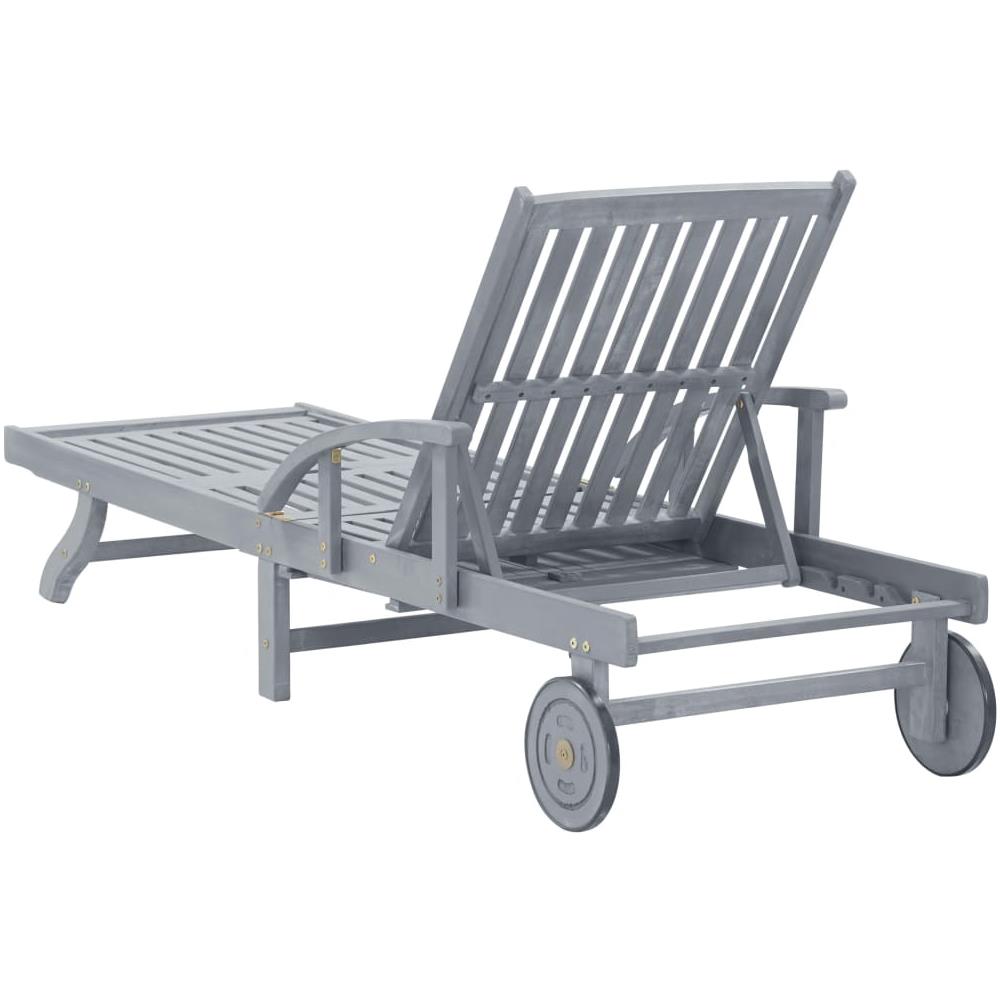 Lettino Prendisole Da Giardino Con Cuscino Massello Di Acacia - Foto 8