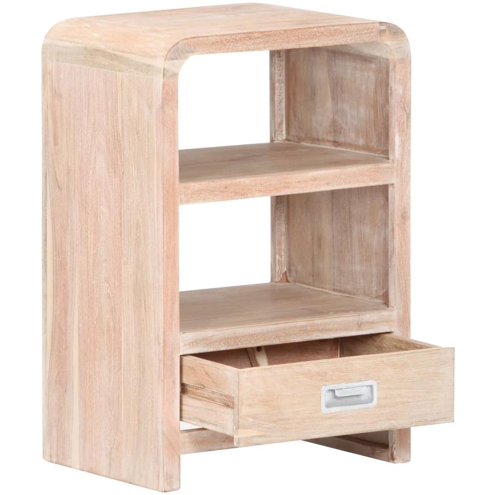 Comodino 40x30x60 Cm In Legno Massello Di Acacia - Foto 2