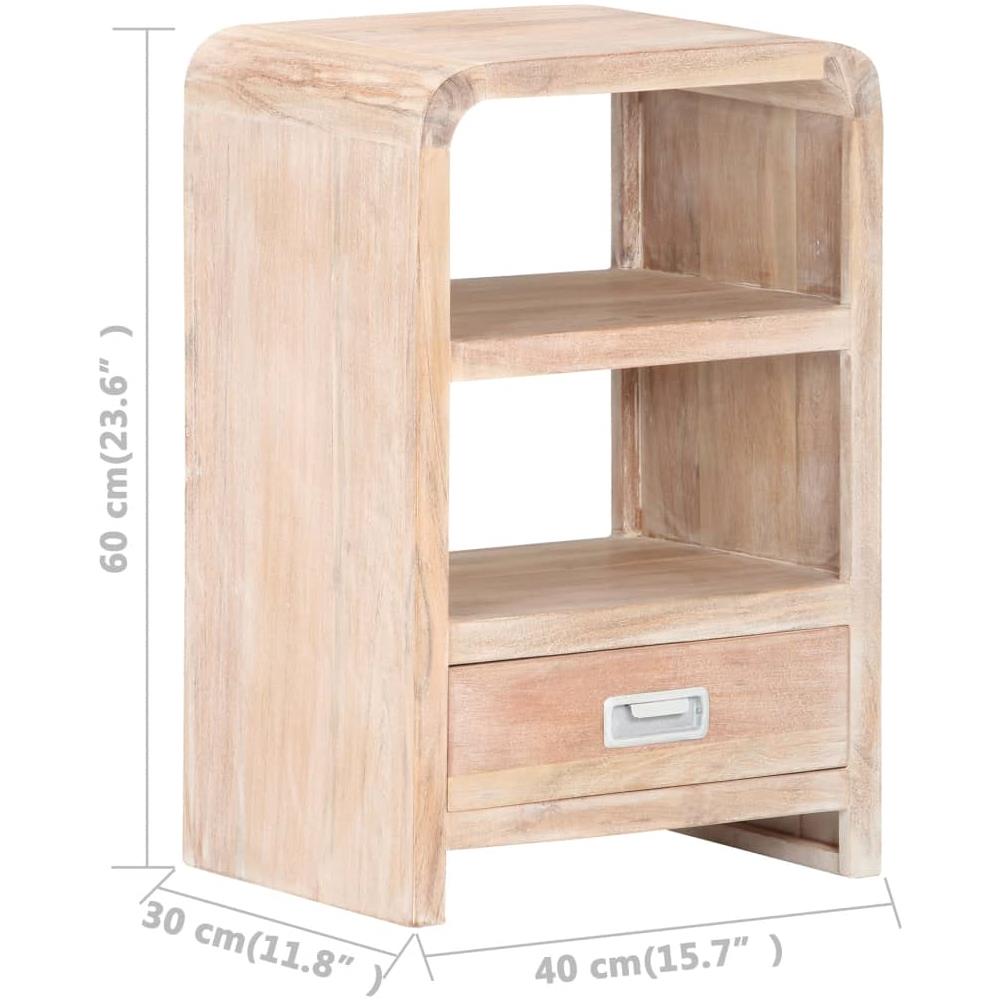 Comodino 40x30x60 Cm In Legno Massello Di Acacia - Foto 8