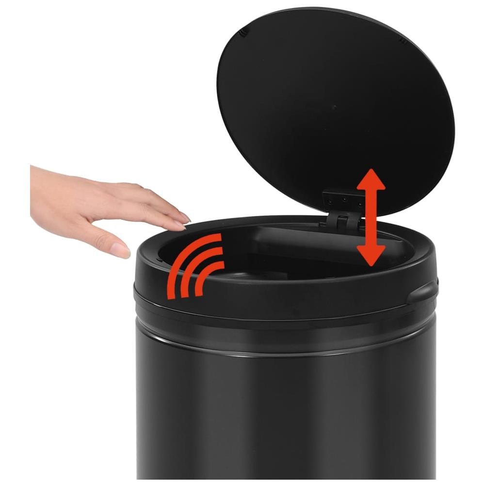 Pattumiera Automatica con Sensore 80 L Acciaio al Carbonio Nero - Foto 3