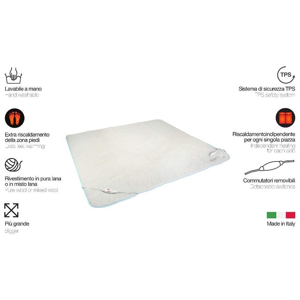 Termocoperta Scaldaletto Singolo Morfeet Misto Lana 160 x 80 cm - Foto 2