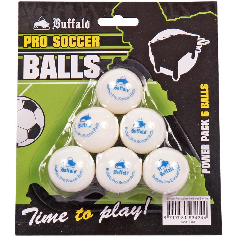 Palloni Da Calcio Balilla Buffalo Pro Set Di 6 Bianchi - Foto 1