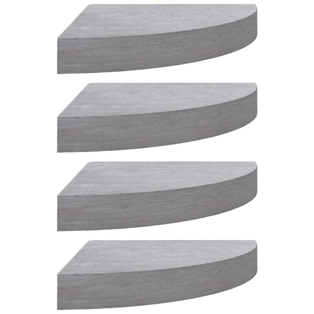 Mensole Angolari 4pz Grigio Cemento 25x25x3,8 Cm In Mdf - Foto 2