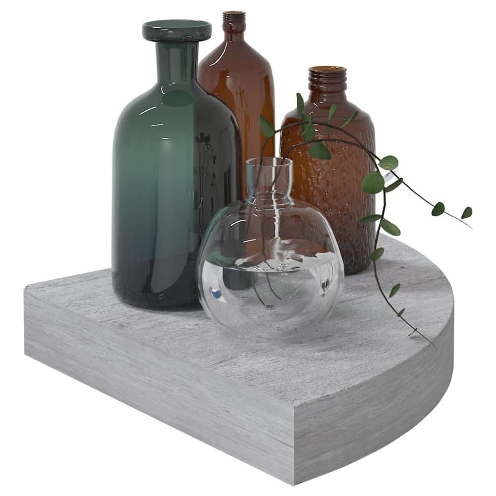 Mensole Angolari 4pz Grigio Cemento 25x25x3,8 Cm In Mdf - Foto 3
