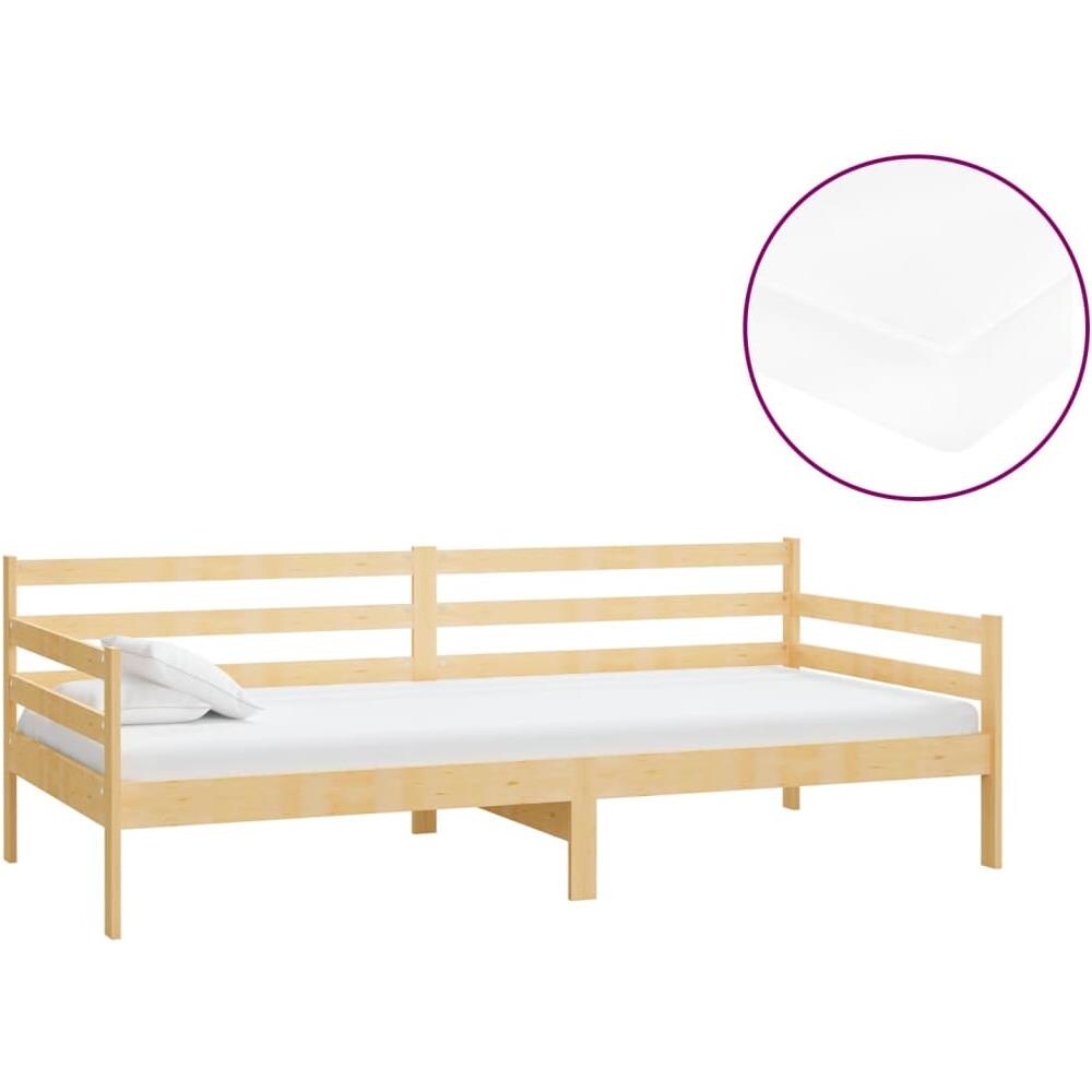 Divano Letto con Materasso 90x200 cm Legno Massello di Pino - Foto 2