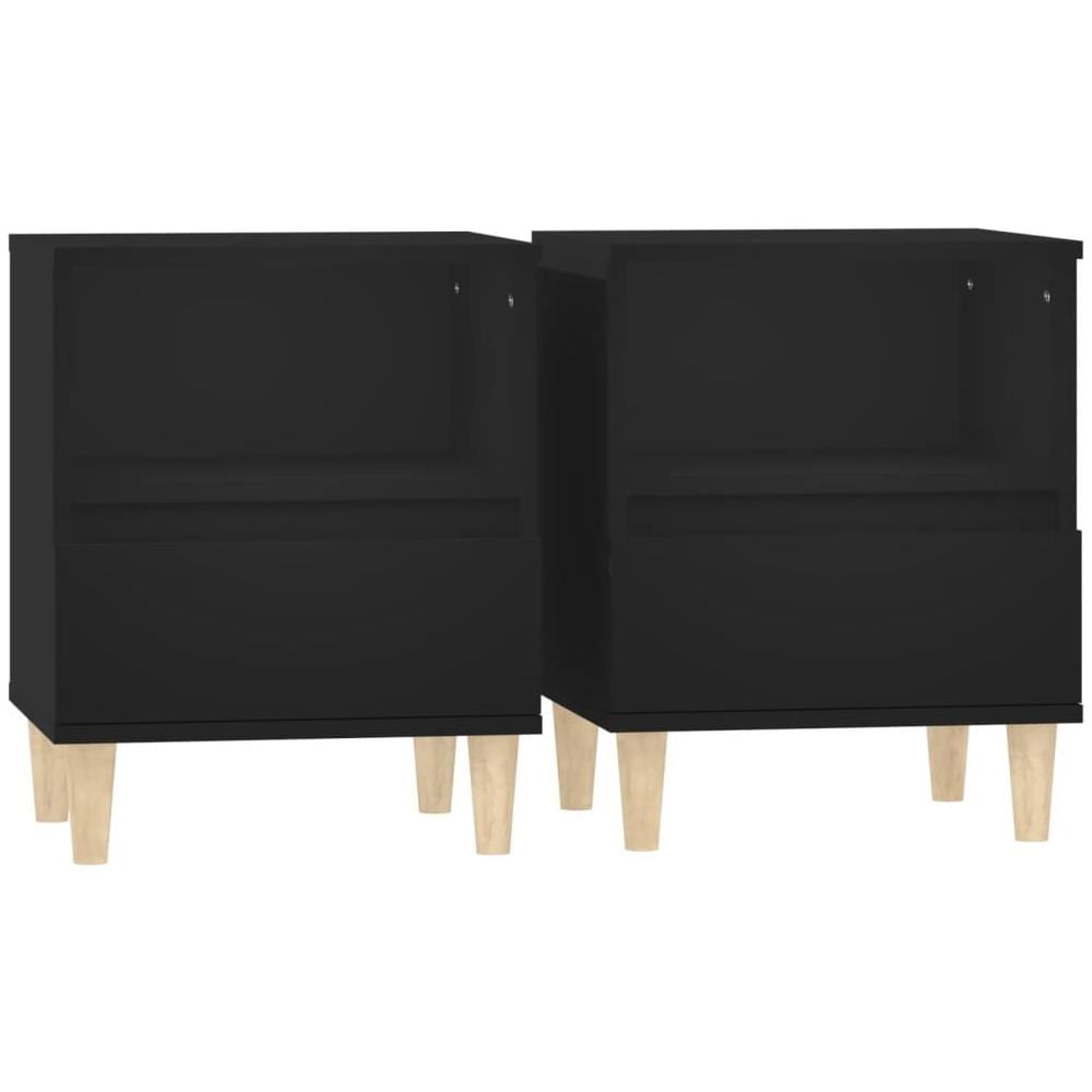 Comodini 2 Pz Nero 40x35x50 Cm - Foto 2