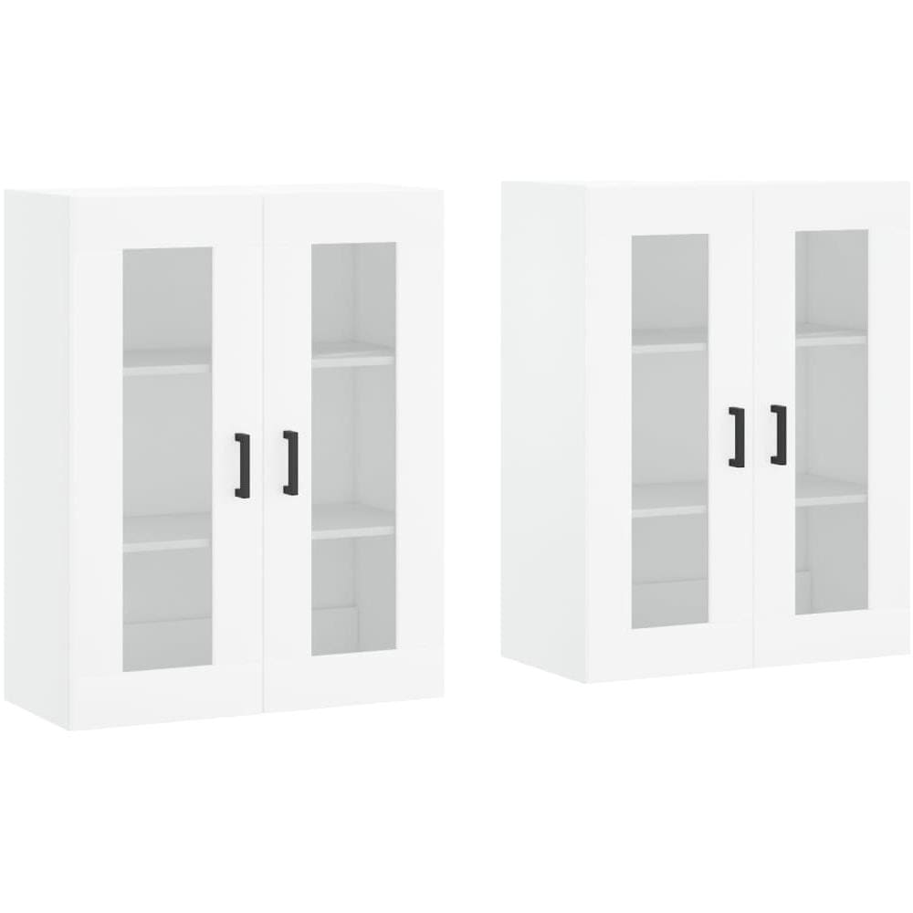 Armadietti A Parete 2 Pz Bianchi In Legno Multistrato - Foto 1