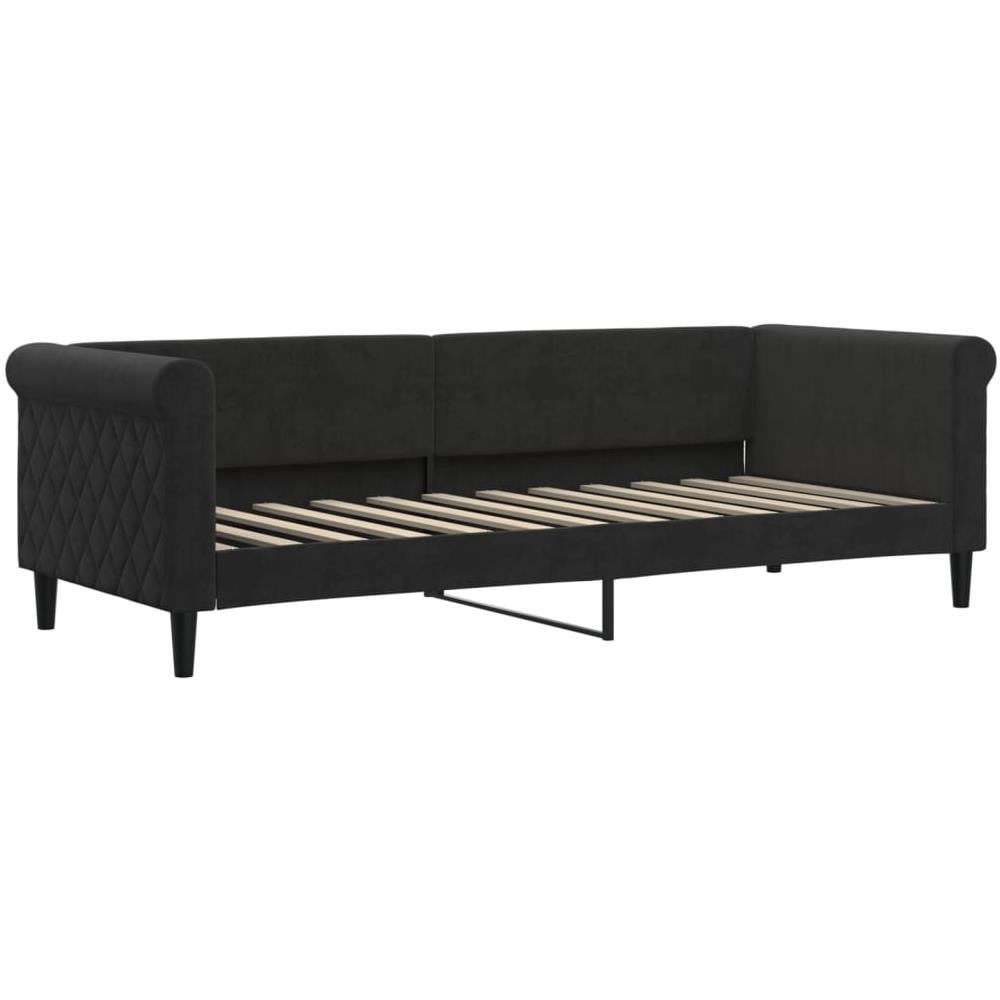 Letto Da Giorno Nero 80x200 Cm In Velluto - Foto 1
