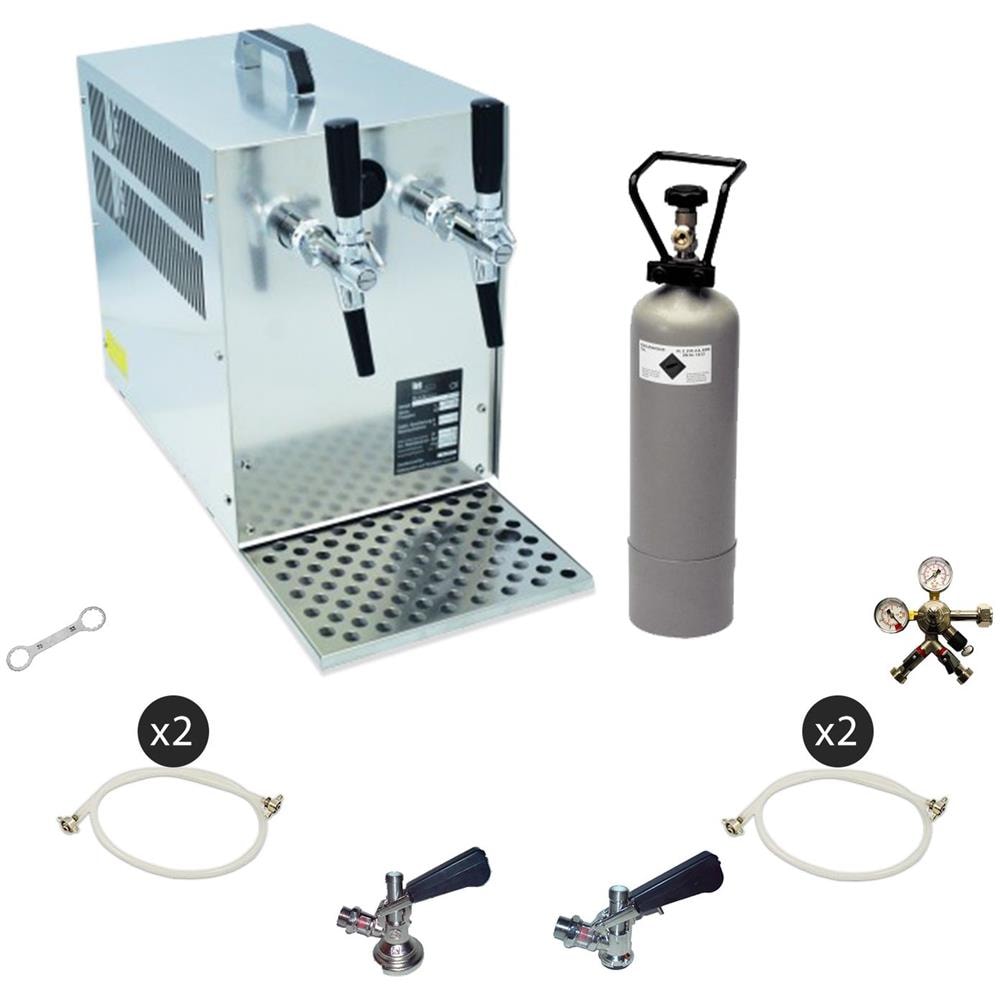 Set Completo - Spillatore Birra Dispenser Birra Macchina Per Birra 2-linee 60 Litri /h Keg Type M Keg 2 Type M - Foto 1
