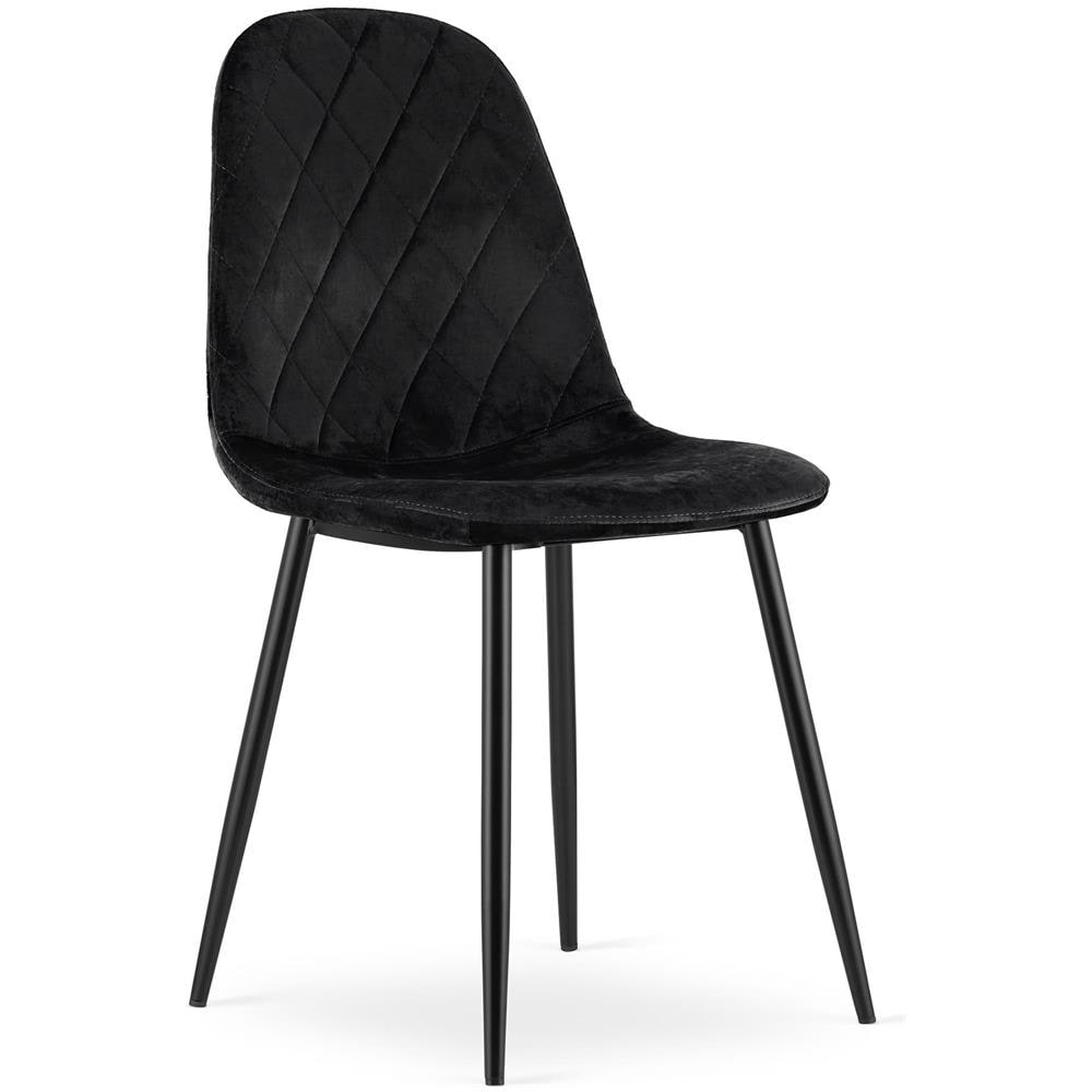 DAPI CHAIR Sedie ergonomiche moderne in velluto nero x4 - Foto 2