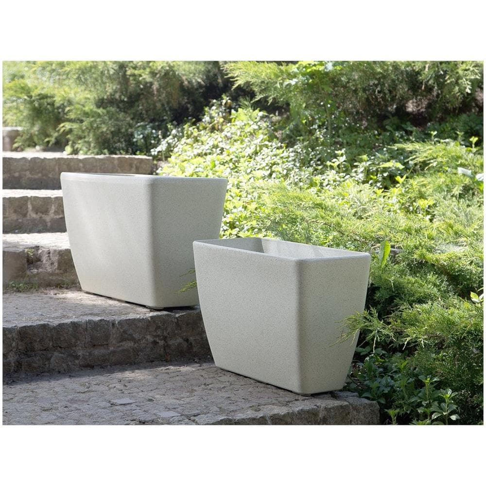 Vaso Da Fiori Moderno Rettangolare Bianco 60x27x41cm Baris - Foto 2