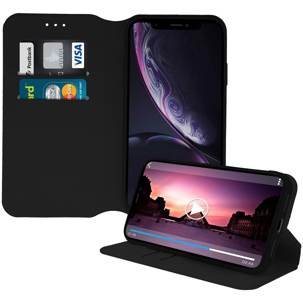 Custodia Iphone Xr Custodia A Libro Porta-carte Funzione Supporto - Nero - Foto 2