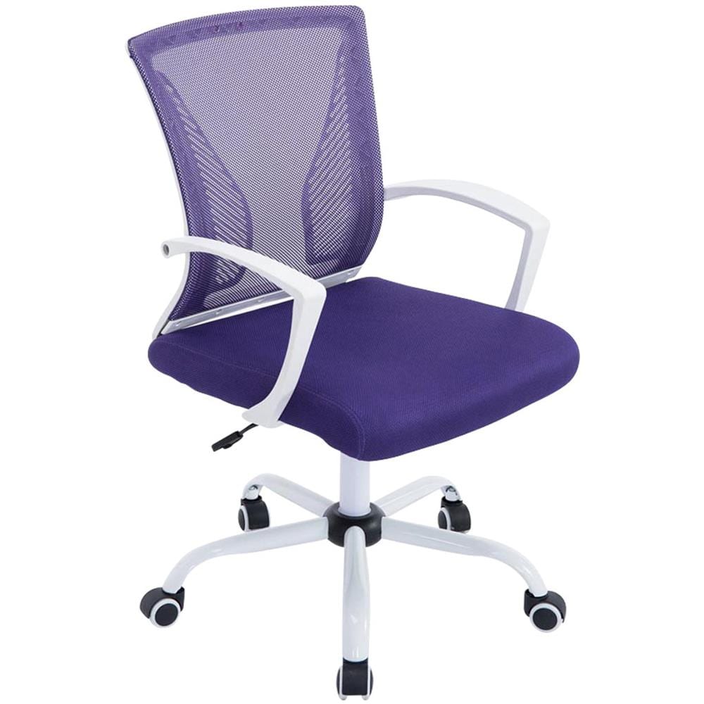 Sedia Ufficio Girevole Tracy Colorata - Sedia Scrivania Direzionale in Rete con Braccioli - Sedia Pc Imbottita con Portata Max 136KG Telaio Cromato / Viola - Foto 1