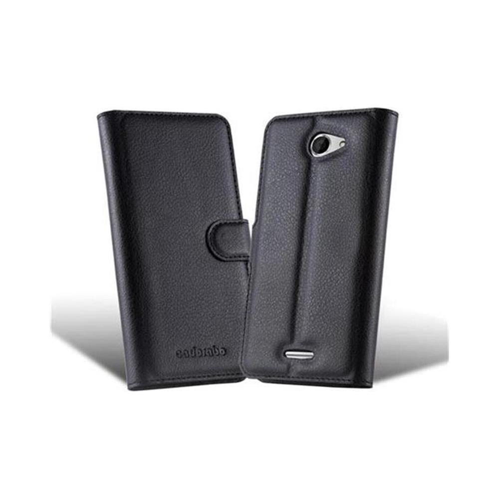 Custodia Compatibile Con Htc Desire 516 In Nero Carbone - Coperchio Protettiva Con Chiusura Magnetica, Funzione Stand E Tasca Per Le Carte - Foto 2