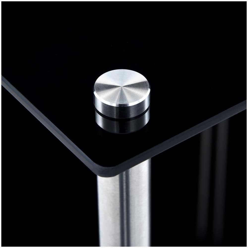 Scaffale a 3 Livelli Nero 40x40x67 cm in Vetro Temperato - Foto 2