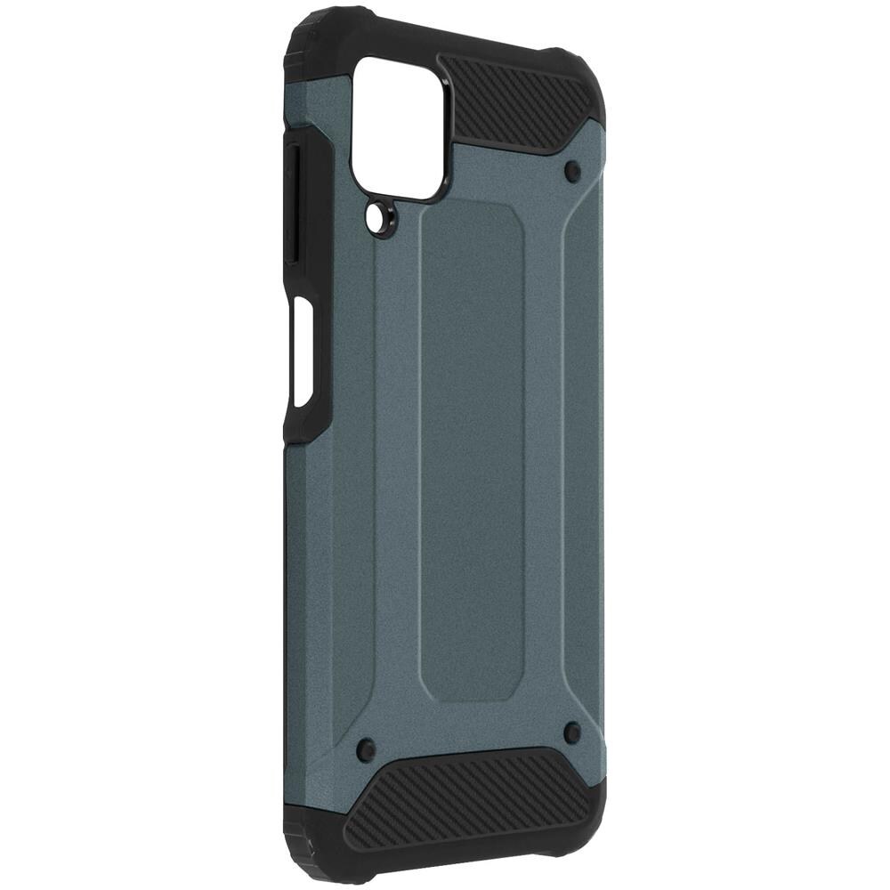 Cover Samsung Galaxy A12 Ibrida Design Rilievo Anticaduta Defender Ii Blu - Foto 2
