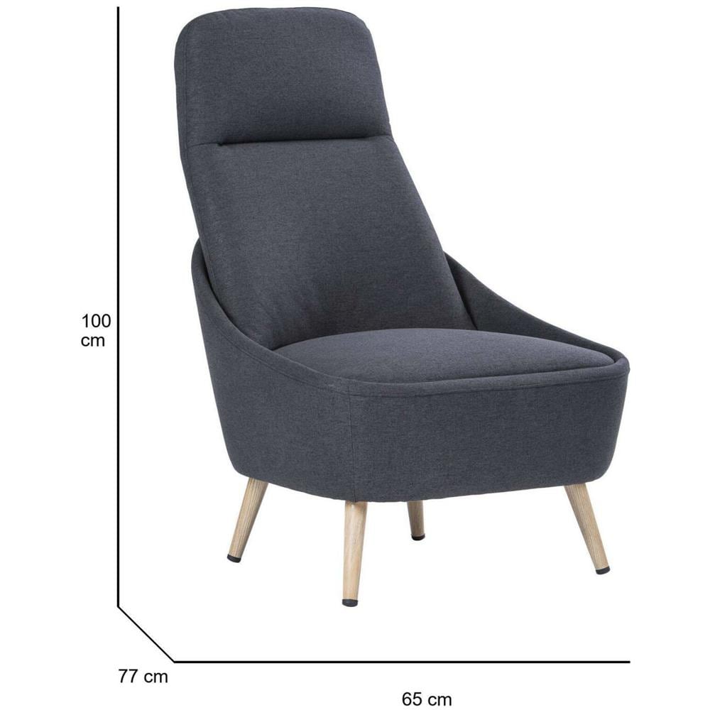 Sedia Da Ufficio Dunedin, Seduta Da Attesa Per Ufficio, Poltrona Ergonomica, 77x65h100 Cm, Antracite - Foto 2